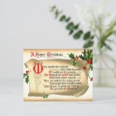 賛美歌のクリスマススクロール シーズンポストカード (スタンド正面)