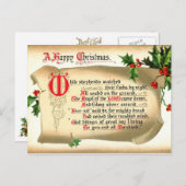賛美歌のクリスマススクロール シーズンポストカード (正面/裏面)