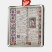 賛美歌の本からの照らされたページ メタルオーナメント (左)