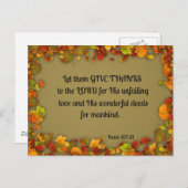 賛美歌の107:31はそれらが…主への感謝を与えるようにしました ポストカード (正面/裏面)