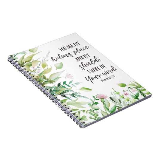 賛美歌の119:114の祈りの言葉ジャーナル、聖書の勉強のノート ノートブック (右側)