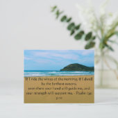 賛美歌の139:9 - 10美しい聖書の引用語句 ポストカード (スタンド正面)