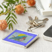 賛美歌の13:6 Keychainの幸福のブルーバード キーホルダー (側面)