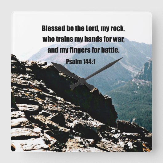 賛美歌の144:1 Blessed主…です スクエア壁時計 (正面)