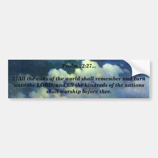 賛美歌の22:27 バンパーステッカー (正面)