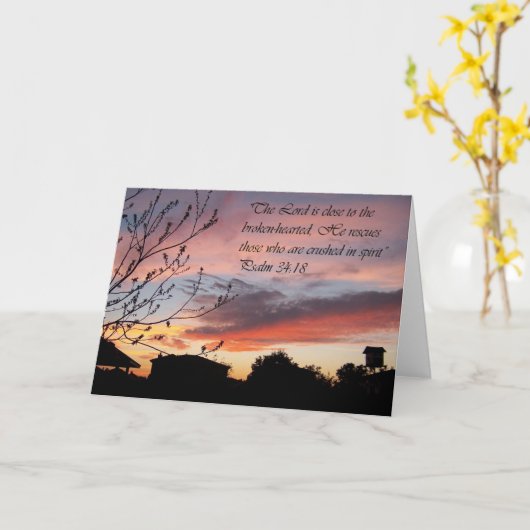 賛美歌の24:18の勇気付けられるの挨拶状 カード (黄色い花)