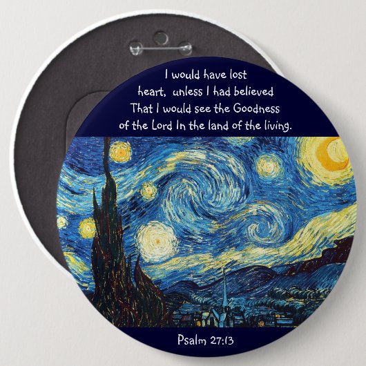 賛美歌の27:13 缶バッジ (正面&裏面)