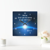 賛美歌の2:8私はあなたの遺産として国家を与えます スクエア壁時計 (ホーム)