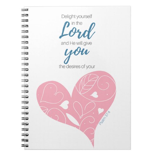 賛美歌の37:4の聖なる書物、経典ジャーナル ノートブック (正面)