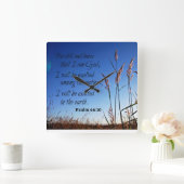 賛美歌の46:10はまだあり、私が神であることを知っています スクエア壁時計 (ホーム)