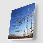 賛美歌の46:10はまだあり、私が神であることを知っています スクエア壁時計 (傾斜)