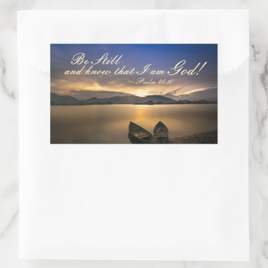 賛美歌の46:10はまだあり、私が神であることを知っています 長方形シール (バッグ)