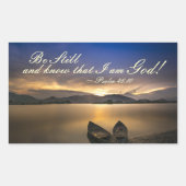 賛美歌の46:10はまだあり、私が神であることを知っています 長方形シール (正面)