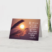 賛美歌の91:4彼は彼の羽で覆います カード (正面)