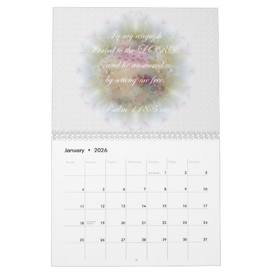 賛美歌118の~の聖なる書物、経典のカレンダー カレンダー (1月 2026)