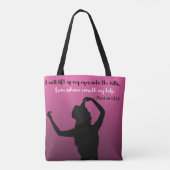 賛美歌121の紫色及び黒いトート トートバッグ (裏面)