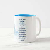 賛美歌91の水彩画の羽 ツートーンマグカップ (正面右)