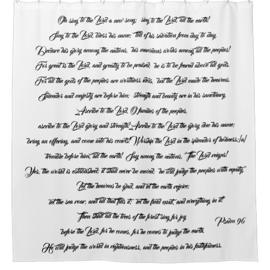 賛美歌96のクリスチャンの賞賛主シャワー・カーテン シャワーカーテン (正面)