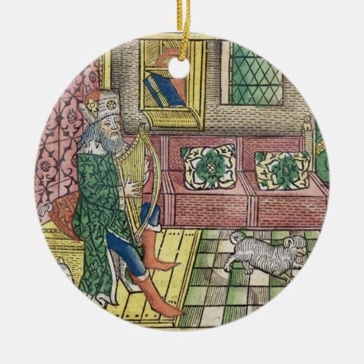 賛美歌: Thを遊んでいる王を示すデイヴィッドfrontispiece セラミックオーナメント (正面)