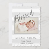 賛美生まれたばかりのPhoto Scriptグレーストライプ 案内状 (正面)