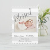 賛美生まれたばかりのPhoto Scriptグレーストライプ 案内状 (スタンド正面)