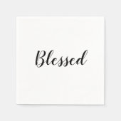 賛美白黒台本かわいい感謝祭紙 スタンダードカクテルナプキン (正面)