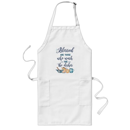 賛美皿を洗う ロングエプロン (正面)