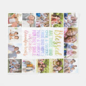 賛美祖父母の写真コラージュ フリースブランケット (正面(横))