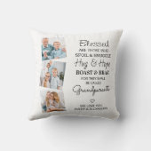 賛美祖父母の孫フォトコラージュ クッション (裏面)