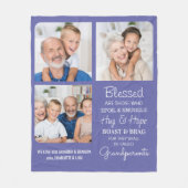 賛美祖父母カスタムモダンのPurple 3写真 フリースブランケット (正面)