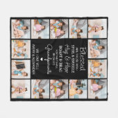 賛美祖父母カスタムモダン写真コラージュ フリースブランケット (正面(横))