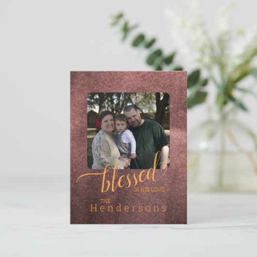 賛美秋の家族カスタム写真 ポストカード (スタンド正面)