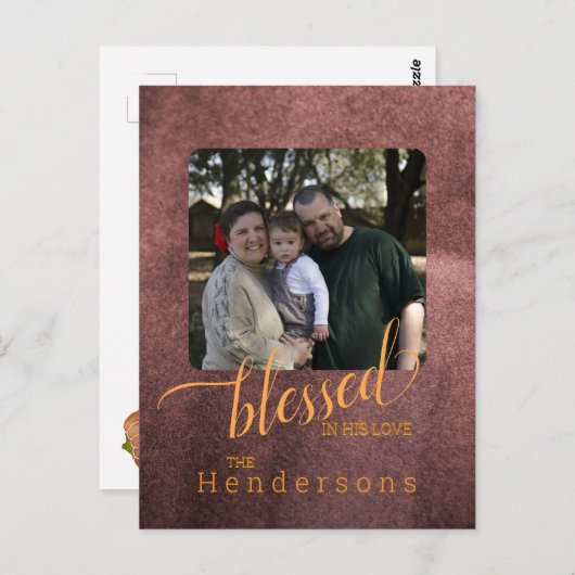 賛美秋の家族カスタム写真 ポストカード (正面/裏面)