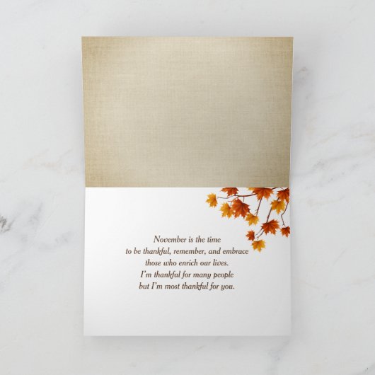 賛美紅葉 カード (内部)