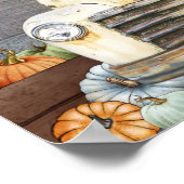 賛美素朴秋トラックとカボチャ秋 ポスター (角)