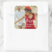 賛美結婚ブライダルの好意ステッカー スクエアシール (バッグ)