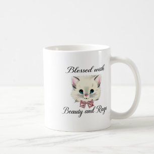 賛美美しいと怒りにかわいい可愛い猫顔 コーヒーマグカップ