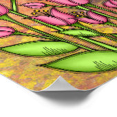 賛美考え前向きドードル花ポスター ポスター (角)