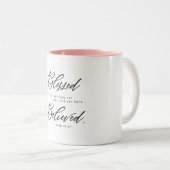 賛美聖句ヨハネ20:29クリスチャン ツートーンマグカップ (正面右)