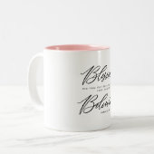 賛美聖句ヨハネ20:29クリスチャン ツートーンマグカップ (正面左)