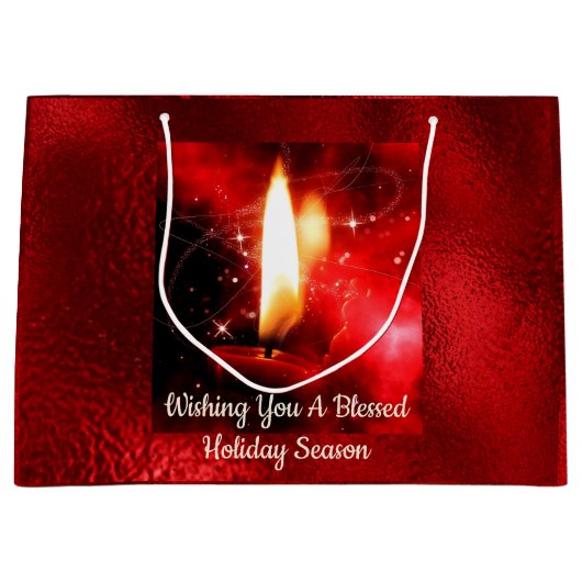 賛美蝋燭火赤箔抱き枕 ラージペーパーバッグ (正面)