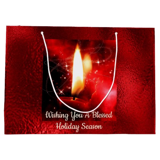 賛美蝋燭火赤箔抱き枕 ラージペーパーバッグ (裏面)