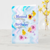 賛美誕生日グリーティングカード カード (黄色い花)