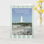 賛美誕生日ライトハウスカード。 カード (黄色い花)