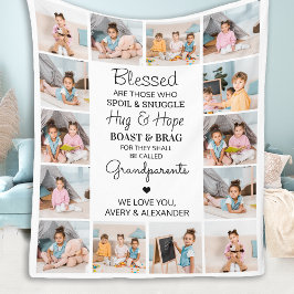 賛美14写真パーソナライズされたコラージュ フリースブランケット