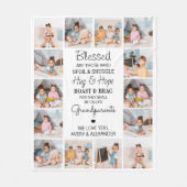 賛美14写真パーソナライズされたコラージュ フリースブランケット (正面)