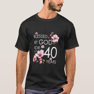 賛美40歳のさくらんぼの花40t tシャツ