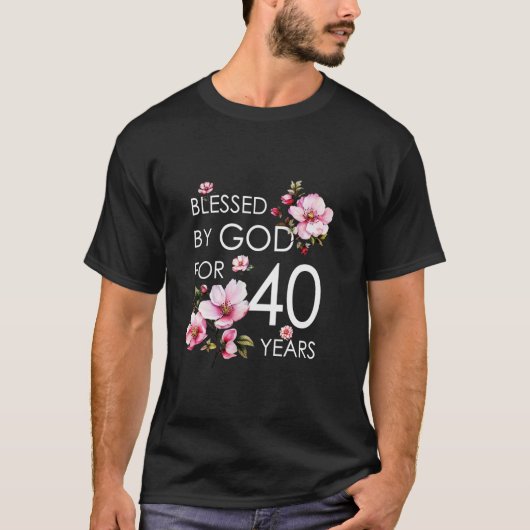 賛美40歳のさくらんぼの花40t tシャツ (正面)