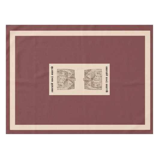 賛美52インチx 70の文字とイメージテンプレート付きこの家 テーブルクロス (正面(横))