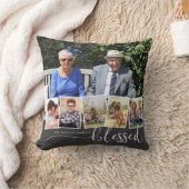 賛美6パーソナライズされた枚のフォトファミリーコラージュ クッション (ブランケット)